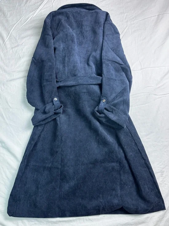💙 Tommy Hilfiger Blue Corduroy Belted Shirt Dress Sz 6 8867-10 💙 - Picture 12 of 16
